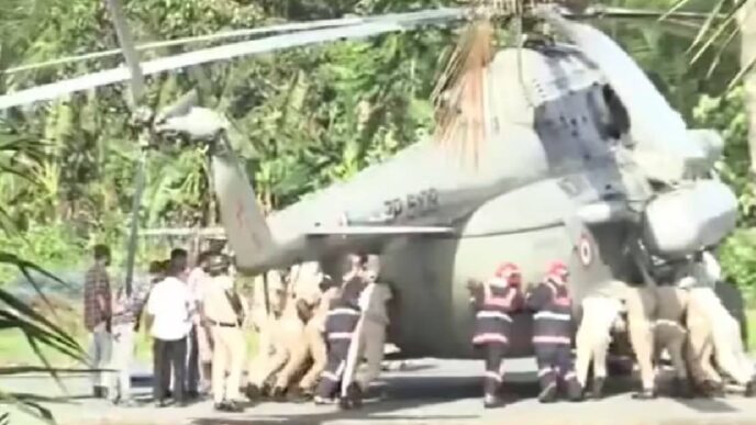 Landing gone wrong: Presidential chopper hits trouble on new helipad