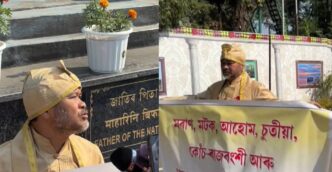 Akhil Gogoi leads protest for tribal status of six indigenous communities