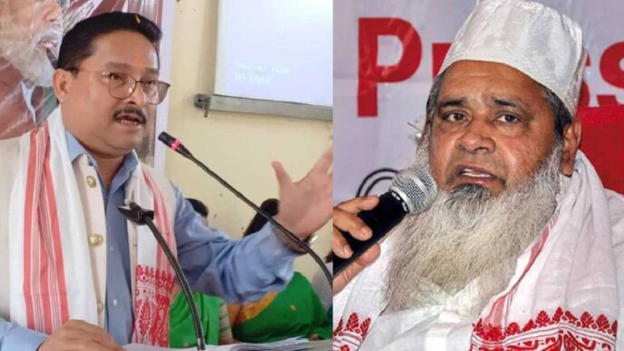 On the occasion of Lachit Divas, which commemorates the heroic 17th-century Ahom general Lachit Borphukan who defended Assam against the Mughals, BJP Assam President and Darrang-Udalguri MP Dilip Saikia launched a sharp attack on AIUDF chief Badruddin Ajmal. Saikia warned that communal and fundamentalist forces like Ajmal would no longer be allowed to operate unchecked and are firmly under the scrutiny of both the Assam government and the Union government. “Ajmal should not think for a moment that he is not under the radar,” Saikia said. “In Assam, fundamentalist and communal forces are being closely monitored by the state government and the Government of India. No one can get away with anything. Even if someone has made mistakes in the past, let this be a warning that such actions will not be tolerated anymore. For the sake of the country, for the sake of our motherland, we must unite.” The BJP leader’s remarks come amid rising political tensions between the BJP-led government and the AIUDF, which has established itself as a major voice for Assam’s Muslim community. Saikia’s comments were seen as a response to several recent provocative actions by Ajmal. On November 19, Ajmal visited Nagaon Central Jail to meet jailed AIUDF MLA Aminul Islam and called the BJP the “main enemy,” saying that his party would contest the 2026 Assam Assembly elections independently, without any alliance with the Congress. In the days following, Ajmal targeted Chief Minister Himanta Biswa Sarma, labeling him an “ungrateful, hypocrite, and anti-Muslim” leader, accusing the government of sidelining Muslim interests in Assam’s policies. Ajmal also mocked the Congress, calling it “terrified” of a potential Muslim front in Assam and hinting at outreach to Asaduddin Owaisi’s AIMIM, while accusing Congress of being riddled with “BJP agents.” According to BJP leaders, these actions are not merely political rhetoric but deliberate attempts to polarize Assam along religious lines. Saikia said, “Everyone is under the radar of the Home Minister’s department. Today, on Lachit Borphukan Day, we may forgive, but from now on, the government will act against anti-national and communal activities.” Ajmal’s record has long drawn criticism from the BJP. In February 2025, he was forced to apologize for “sexist” remarks targeting the wife of an Assam MLA. Two months later, he distanced his party from comments justifying the Pahalgam terror attack in Jammu and Kashmir, which led to the arrest of a party MLA under the National Security Act (NSA). Saikia highlighted these incidents as examples of the AIUDF’s tendency to engage in what he called “two sides of the same coin” politics alongside Congress, which, he argued, undermines national security. Ajmal’s controversial statements go back even further. In October 2024, he claimed that the Indian Parliament was built on Waqf property, which BJP leaders dismissed as a baseless attempt to stir communal tension. Around the same time, he opposed proposals to regulate madrasas, criticizing the BJP for allegedly targeting minority education, while the BJP countered that some institutions could be breeding grounds for radicalization. More recently, Ajmal has promised to challenge MLA Aminul Islam’s detention in the Supreme Court, claiming it was politically motivated. Saikia rejected this claim, stating that the NSA action was a lawful response to conspiratorial threats against Assam’s peace and security. Saikia also pointed out that Assam’s intelligence apparatus and the Union Home Ministry are actively monitoring potential threats. Under Chief Minister Sarma, the state has already taken action against child marriages, which Ajmal once criticized as targeting Muslims. Sarma has also hinted at enforcing the Uniform Civil Code (UCC), warning Ajmal to remarry before the UCC’s implementation to avoid legal consequences—a clear signal of the BJP’s intent to address what it sees as regressive personal laws. Despite criticism, Ajmal remains a strong political figure. As a businessman and philanthropist with deep roots in Assam’s Muslim-majority areas, he enjoys significant support among the “Miya” community, and analysts predict the AIUDF could win 16–22 seats in the 2026 Assembly elections, potentially outpacing a weakened Congress. His past controversies, including urging Hindus to adopt Muslim “marriage formulas” for larger families, continue to draw criticism and occasional public apologies.