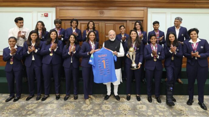 PM Modi meets victorious women’s cricket team; Assam’s Uma Chetry among the champions honoured