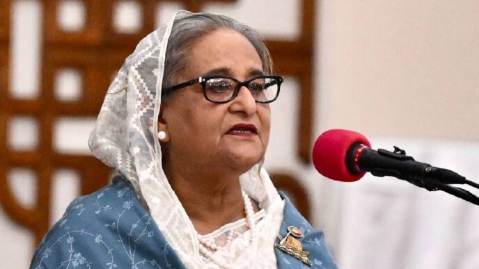Hasina blames Yunus government for violence, warns India ties at risk
