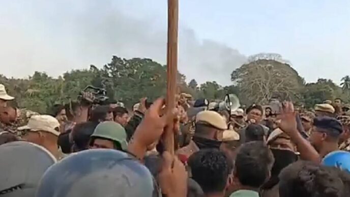 Tension mounts in Karbi Anglong as large crowds take to streets, police struggle to maintain order