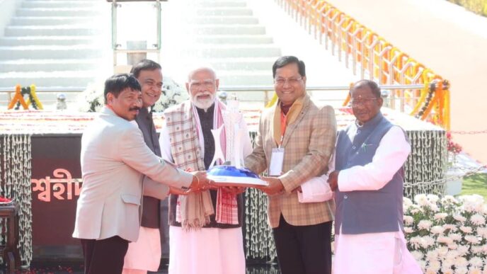 PM Modi pays tribute to Assam movement martyrs before leaving for Dibrugarh