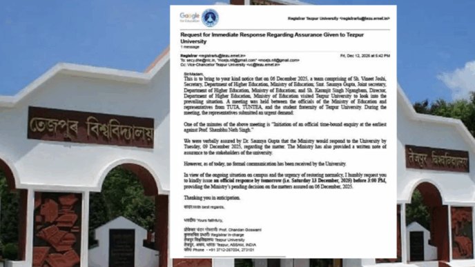 Tezpur University urges Centre to act on enquiry demand amid unrest