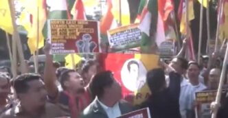 Youth TIPRA Federation stages protest outside Bangladesh mission in Agartala