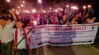 Boko witnesses massive torch rally as Rabha bodies renew Sixth Schedule demand