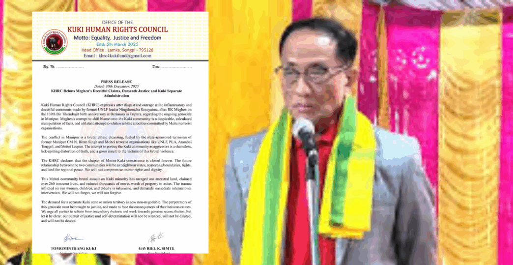 KHRC condemns RK Meghen’s remarks, reiterates demand for separate Kuki administration