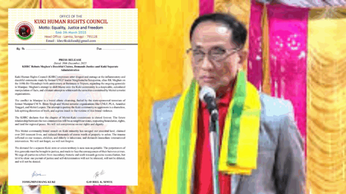 KHRC condemns RK Meghen’s remarks, reiterates demand for separate Kuki administration