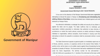 Manipur government warns groups trying to disturb peace, seeks public support