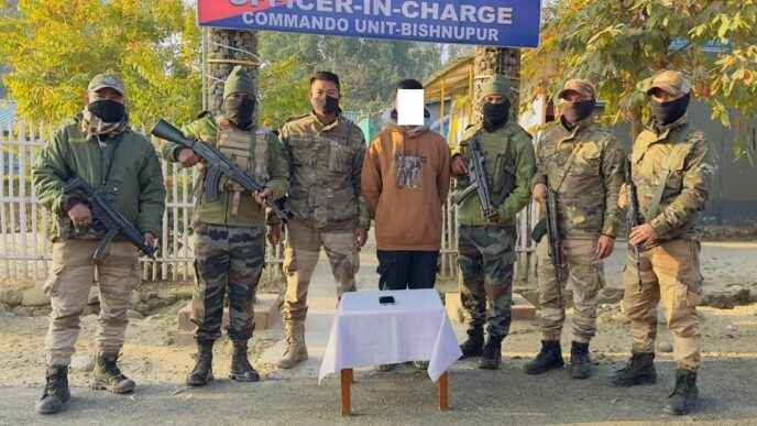 Four underground cadres arrested in separate operations in Bishnupur and Imphal West