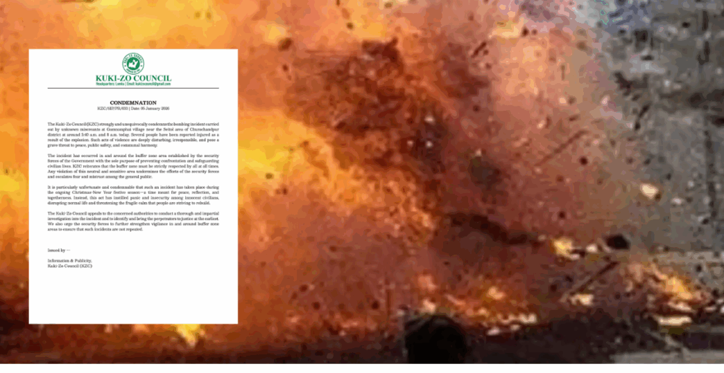 Kuki-Zo Council condemns bomb blast near Seitol, demands probe